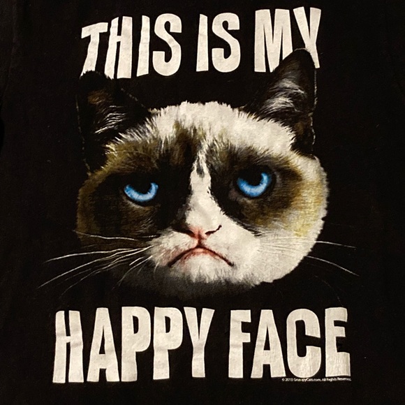 Grumpy Cat “This is my happy face” graphic t-shirt. Size medium. - Picture 2 of 4
